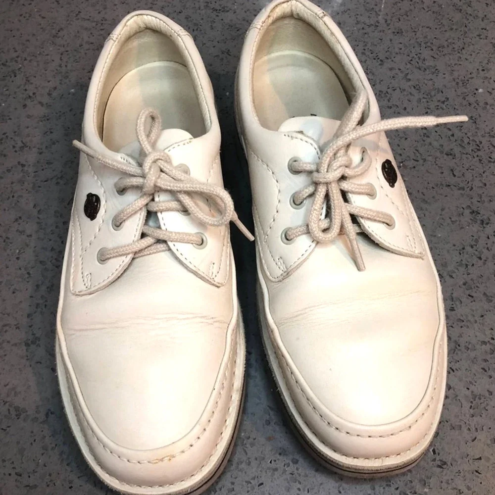Hush Puppies The Body Shoe White Leather Lace Up Walking Shoes Men’s Size 7